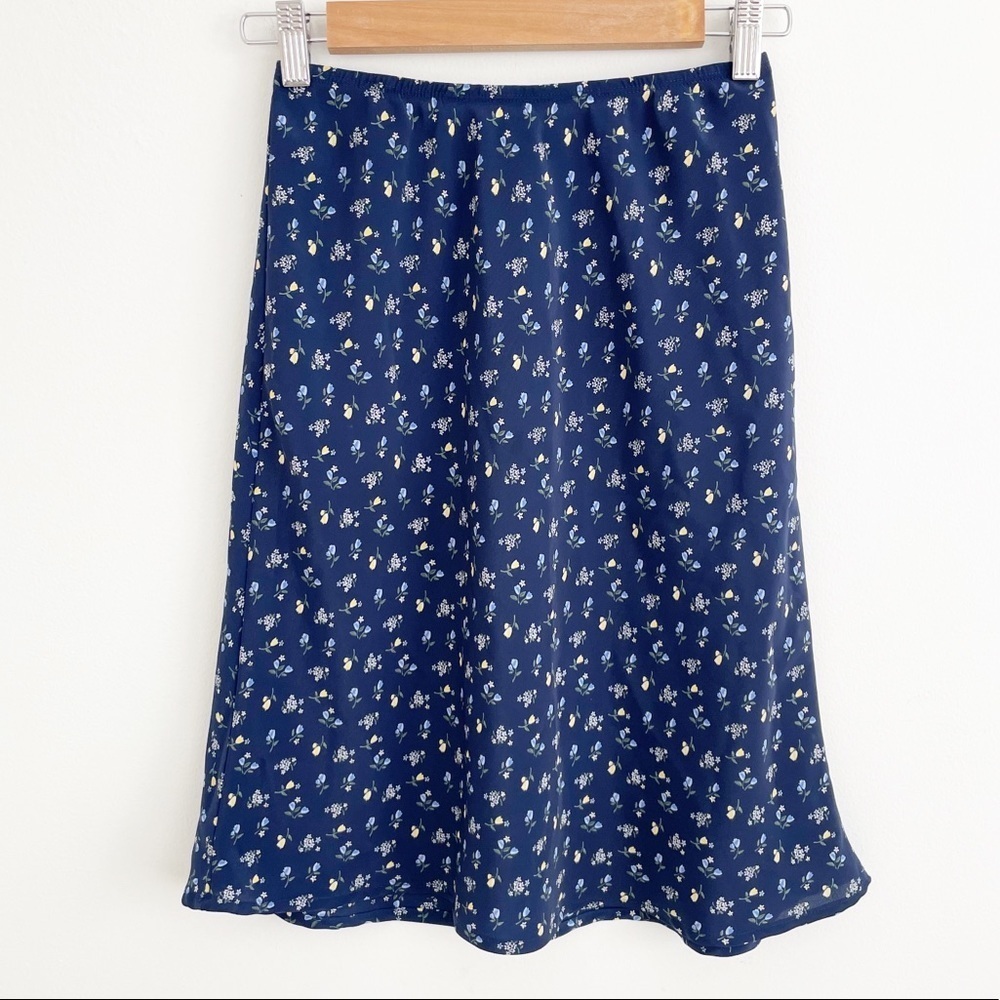 My Michelle Blue Floral Midi Skirt Size 9/10